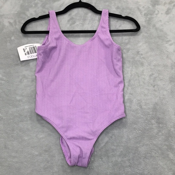 Roxy Girl Lilac One Piece Textured Suit Size14